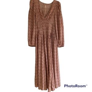 Free people Brown Patterned Dress